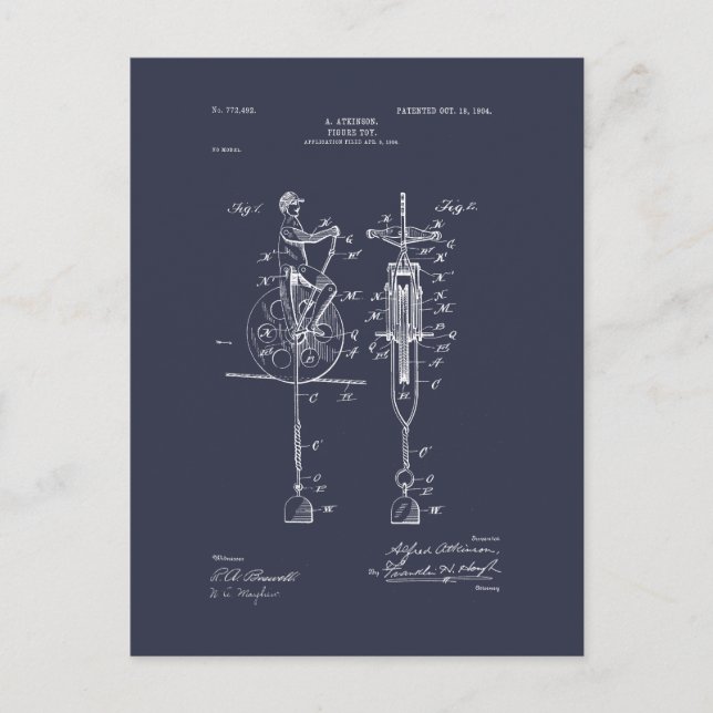 Antiquitätenspielzeug 1904 Zeichnend Patent Postkarte (Vorderseite)