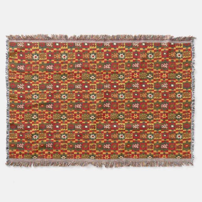 Antiquitätensprache Inca Tribal Star Print Decke (Vorderseite)