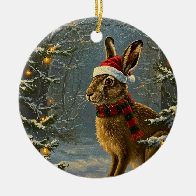 Antiquitätenstil Holz Hasen Weihnachtsschmuck (Vorne)
