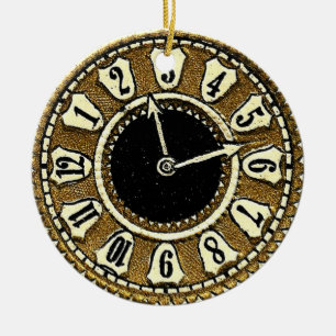 Antiquitätenstil Uhr Gesichtsausdruck Zeit Weihna Keramik Ornament