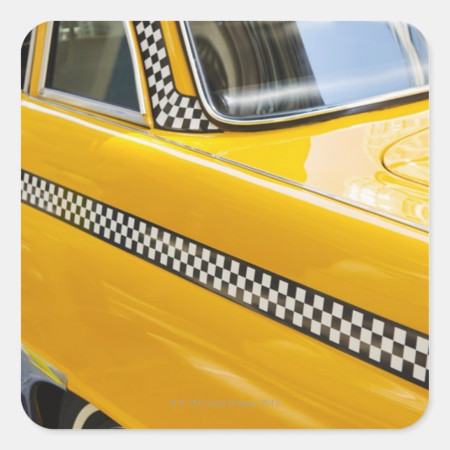 Antiquitätentaxi Quadratischer Aufkleber (Vorderseite)