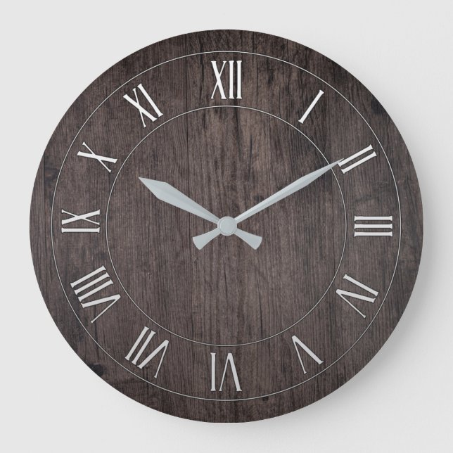 Antiquitätenuhr aus Holz Große Wanduhr (Vorderseite)