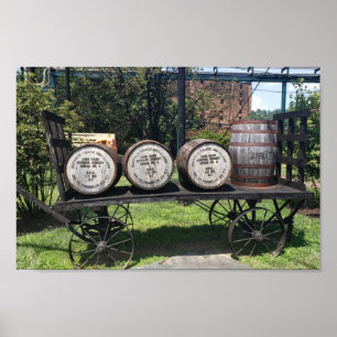 Antiquitätenwagen mit Bourbon-Barrel, Buffalo-Trac Poster