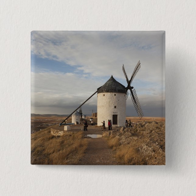 Antiquitätenwindmühlen von La Mancha, mit Besucher Button (Vorderseite)