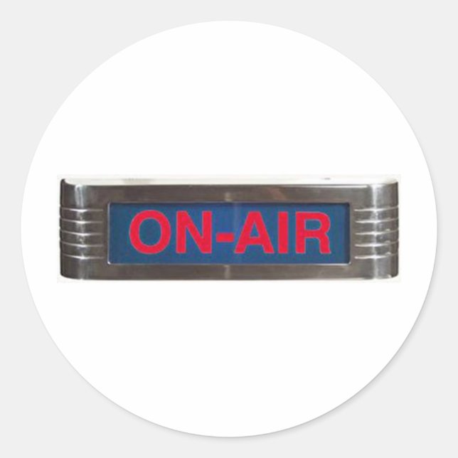 Antiquitätenzeichen oder On-the-Air-Broadcasting Runder Aufkleber (Vorderseite)