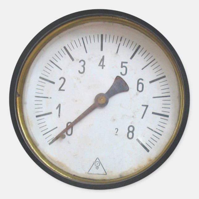 Antiquitäts-Runddruckmessgerät-Bildanzeige-Dial-Au Runder Aufkleber (Vorderseite)