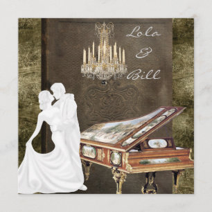 Antiquité vintage de faire-part de mariage de
