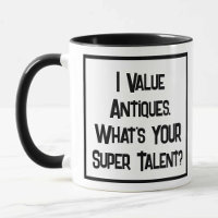 Antiquités Valuer Super Talent. Mug à café à deux 