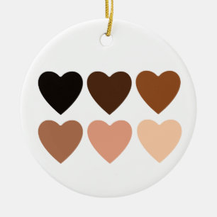 Antirassismus Skintone Herz Keramik Ornament