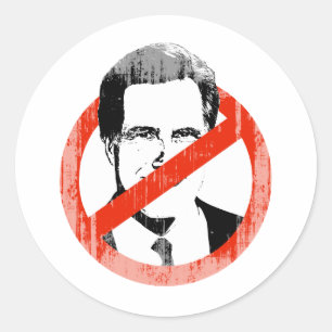 AntiRomney Faded.png Runder Aufkleber