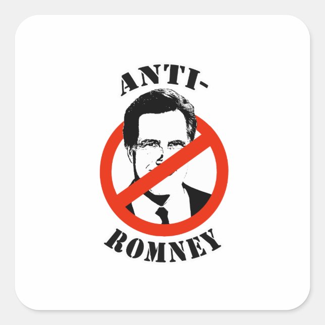 ANTIROMNEY - QUADRATISCHER AUFKLEBER (Vorderseite)