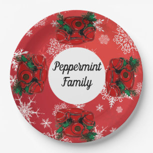Antirotes Weihnachtstelefon koordinierend Pappteller