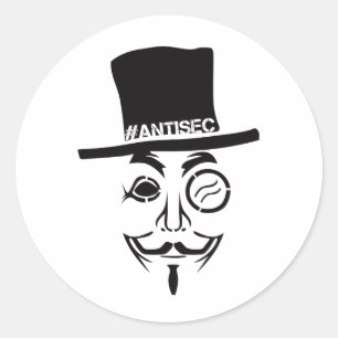 AntiSec AntiSecurity Hacker Logo Runder Aufkleber