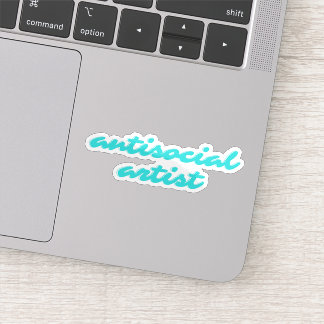 Antisocial Artist | Aqua Blue Funny Cursive Aufkleber