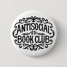 Antisocial book club introvertierte Leser Button