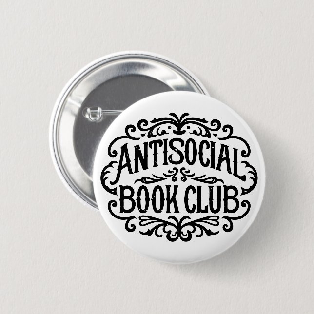 Antisocial book club introvertierte Leser Button (Vorne & Hinten)