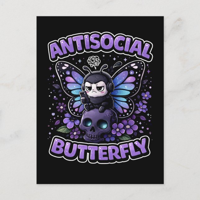 Antisocial Butterfly Postkarte (Vorderseite)