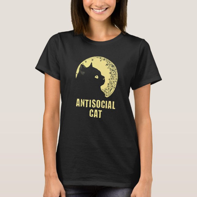 Antisocial Cat  Cat  Humor Kitten Introvert T-Shirt (Vorderseite)
