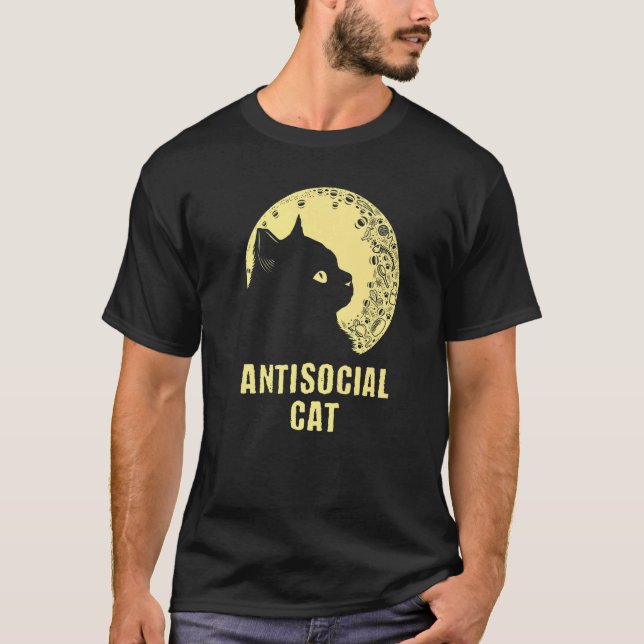 Antisocial Cat  Cat  Humor Kitten Introvert T-Shirt (Vorderseite)