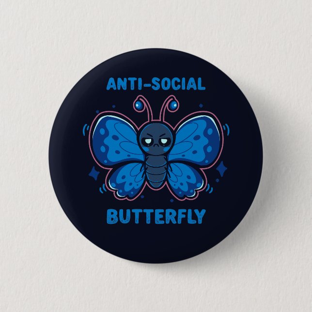 Antisozial Butterfly Button (Vorderseite)