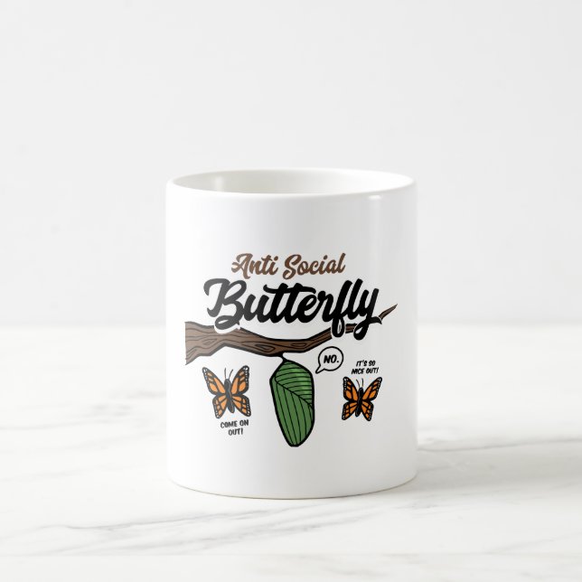 Antisozial Butterfly Kaffeetasse (Mittel)
