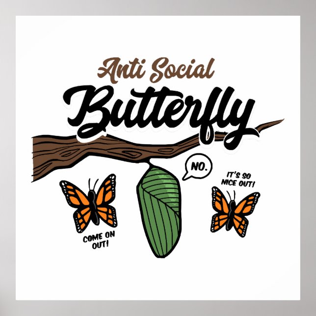 Antisozial Butterfly Poster (Vorne)