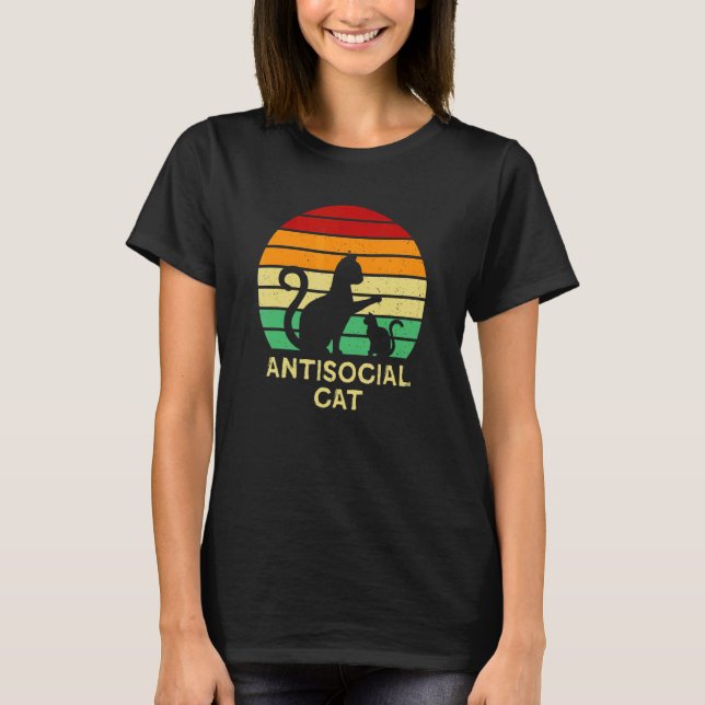 Antisoziale Katze   Katze   Humor Kätzchen Introve T-Shirt (Vorderseite)