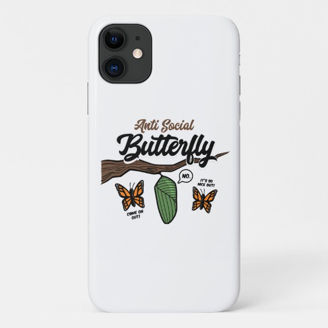 Antisozialer Schmetterling Case-Mate iPhone Hülle (Rückseite)
