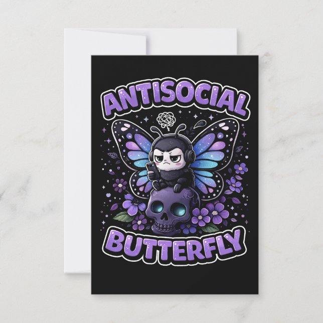 Antisozialer Schmetterling Dankeskarte (Vorderseite)