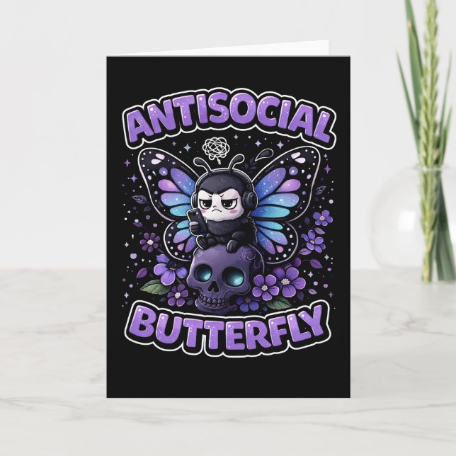 Antisozialer Schmetterling Feiertagskarte (Vorderseite)