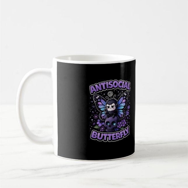 Antisozialer Schmetterling Kaffeetasse (Links)