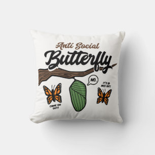 Antisozialer Schmetterling Kissen