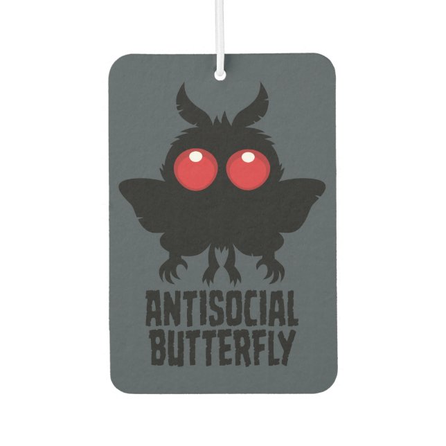 Antisozialer Schmetterling Mothman Kryptid Autolufterfrischer (Vorderseite)
