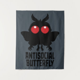 Antisozialer Schmetterling Mothman Kryptid Wandteppich