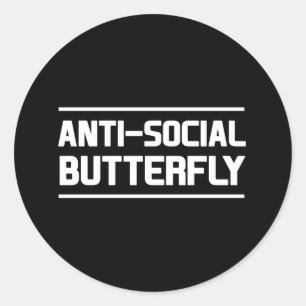 Antisozialer Schmetterling Runder Aufkleber