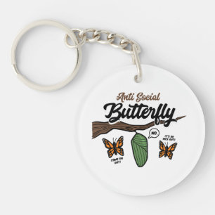 Antisozialer Schmetterling Schlüsselanhänger