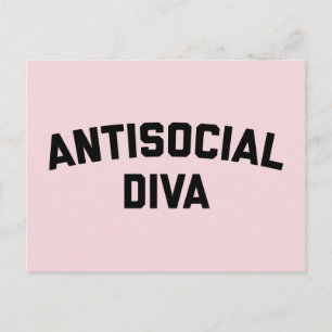 Antisoziales Diva Funny Zitat Postkarte