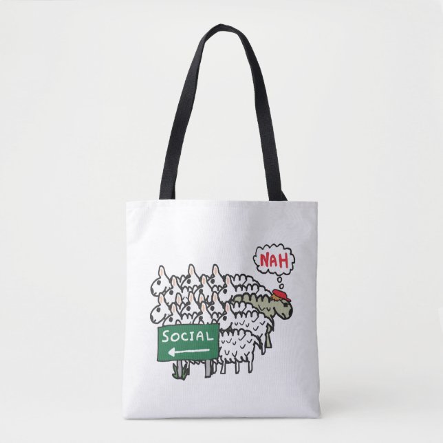 Antisoziales Schafe Tasche (Vorderseite)