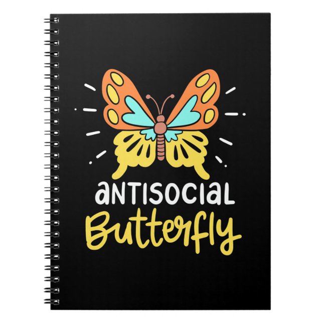 Antisoziales Schmetterling Notizblock (Vorderseite)