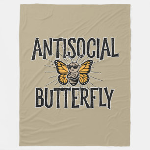 Antisoziales Schmetterling - witziger Einsiedler Fleecedecke