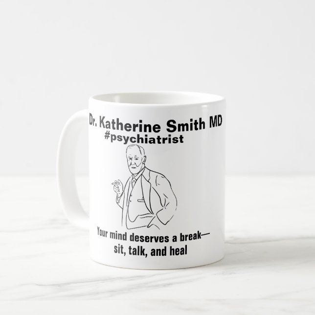 ANTISTRESS Freud Psychiatry Therapy Clinic Health Kaffeetasse (Vorderseite Links)