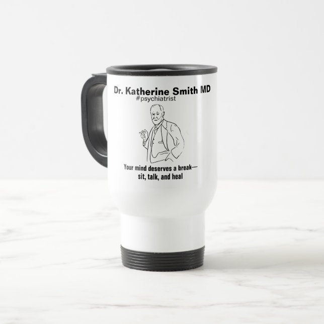 ANTISTRESS Freud Psychiatry Therapy Clinic Health Reisebecher (Vorderseite Links)