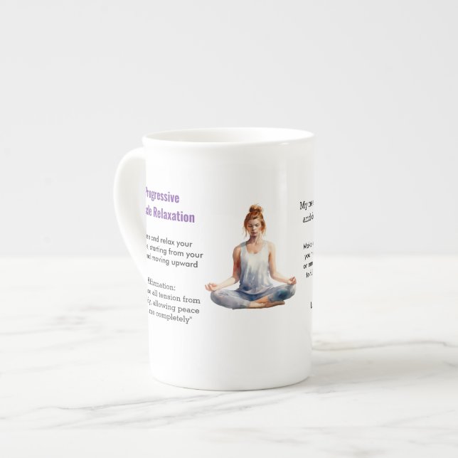 Antistress Peace serenity Chakra Relax calm Prozellantasse (Vorderseite Links)