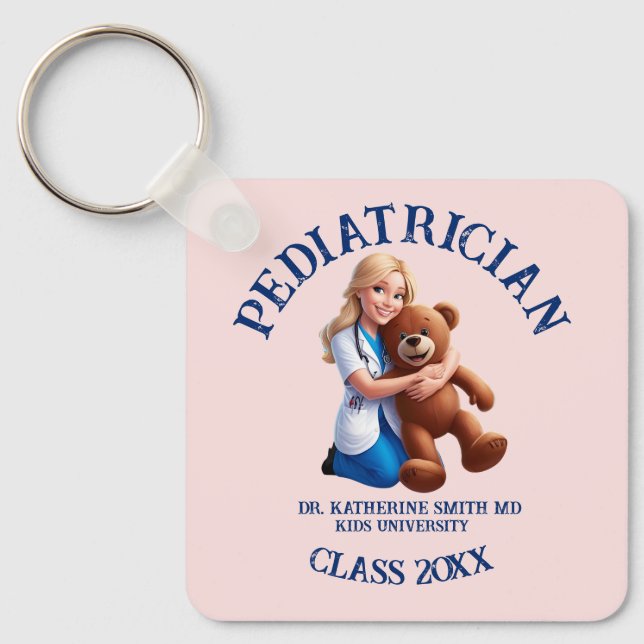antistress pediatrician teddy bear kids university schlüsselanhänger (Vorderseite)