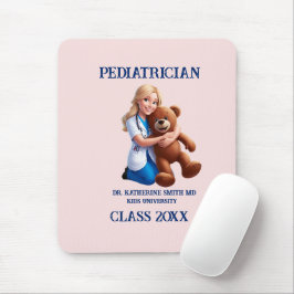 antistress pediatrician teddy bear pink university mousepad