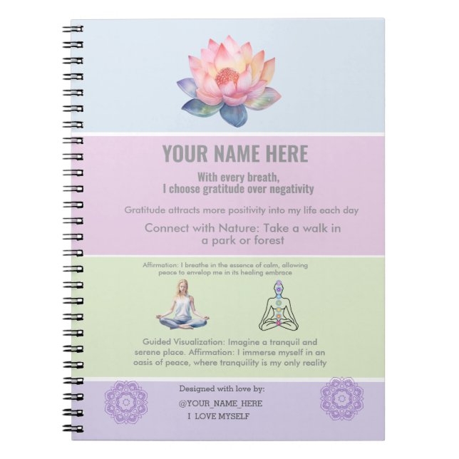 antistress relax yoga calm meditation positive  notizblock (Vorderseite)