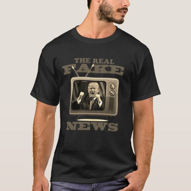 Antitrumpf-Fake-Nachrichten Fernsehnachrichten-T - T-Shirt (Vorderseite)
