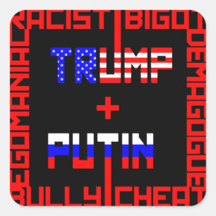 AntiTrumpf+Putin Quadratischer Aufkleber