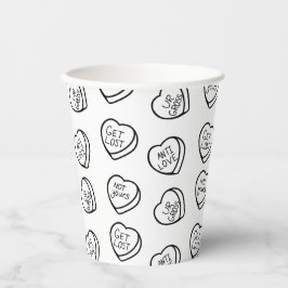 Antivalentiner Tagesherzen Pappbecher