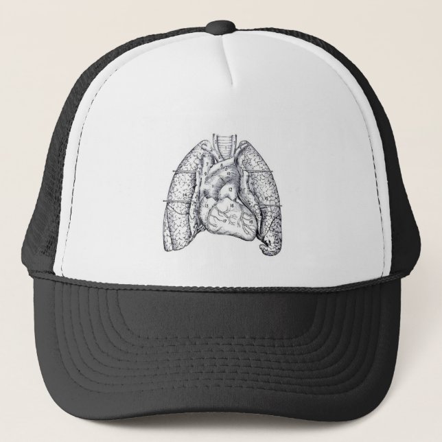 Antizigarette Rauchen Retro Anatomie Lunge Truckerkappe (Vorderseite)